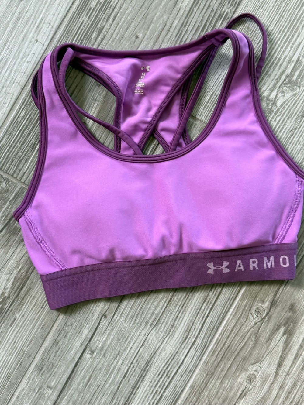 Under Armour Women's Purple Strappy Sports Bra - Plum Two-Tone - XS